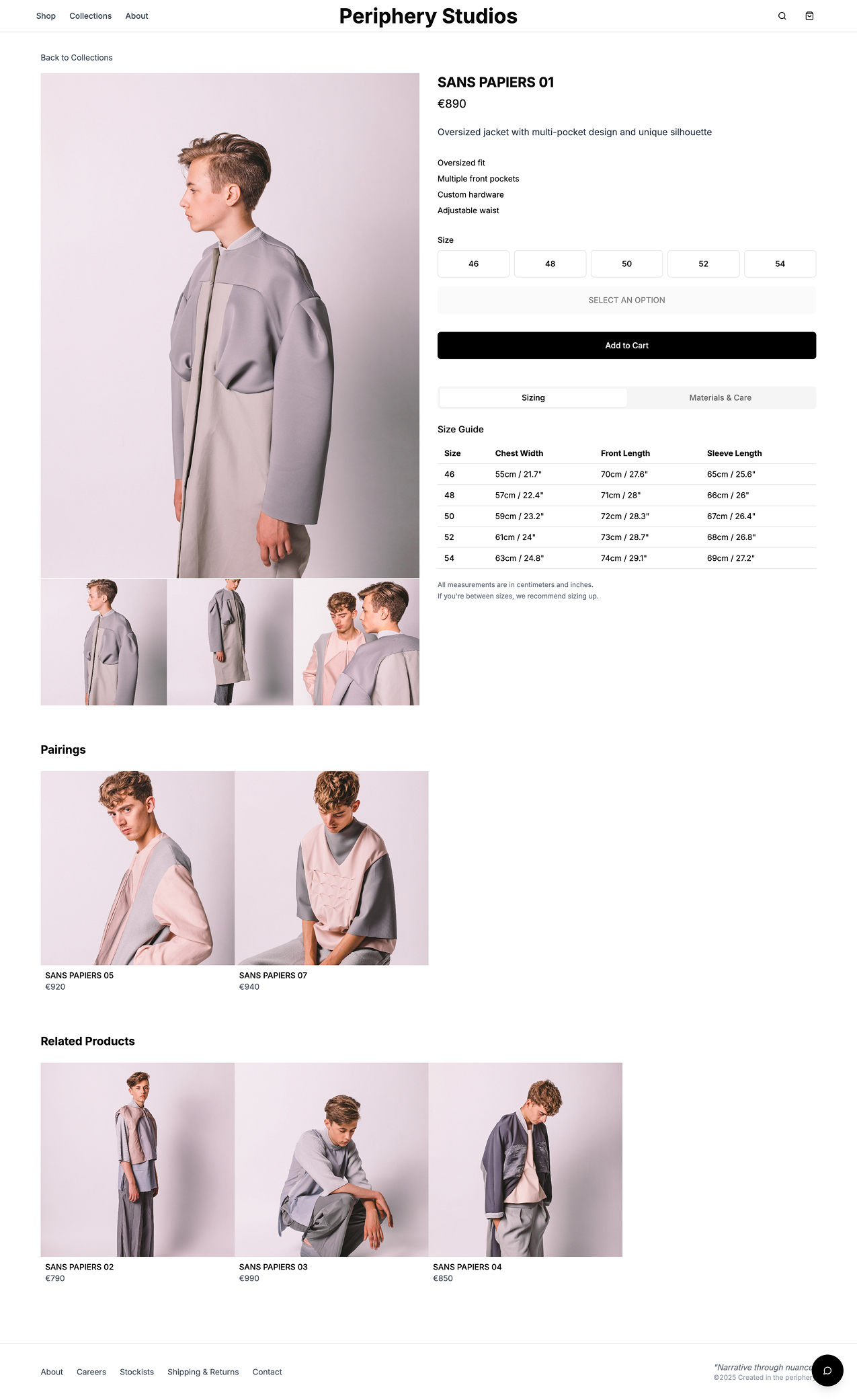 Product detail page with image galleries and product recommendations